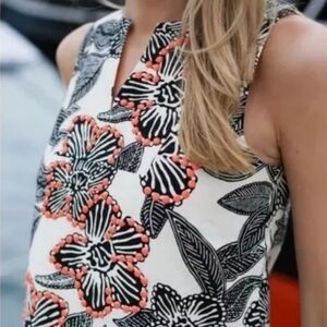 J. Crew Polynesian Floral Print Vest - Sz 6